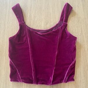 Velvet Corset Crop Top